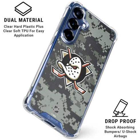 NHL Anaheim Ducks Camo Galaxy S25 Clear Case